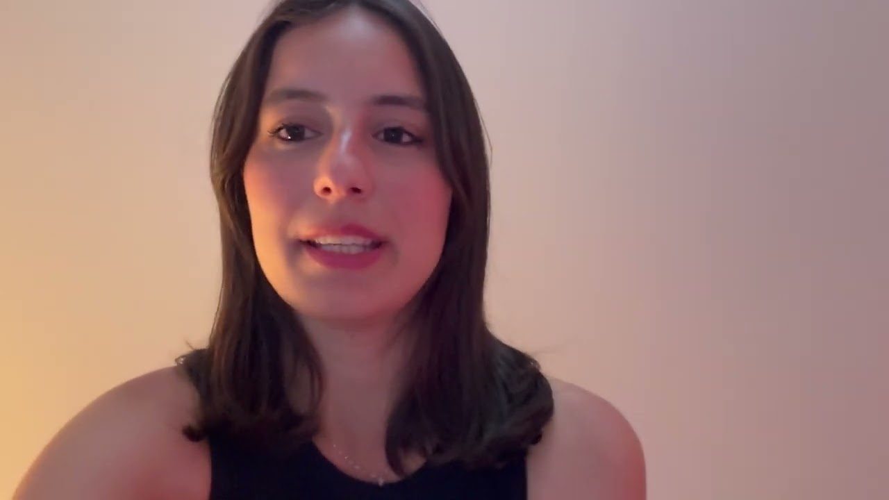 Marcella introducing herself on video
